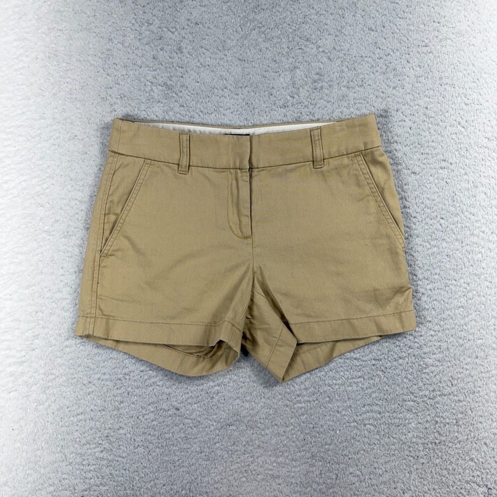 J.Crew Chino Shorts Womens 00 W28 Beige Twill Cotton Shorts Casual Summer